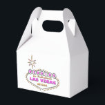 WEDDING IN LAS VEGAS GABLE FAVOR BOX. Pink Logo. Favor Boxes<br><div class="desc">WEDDING IN LAS VEGAS GABLE FAVOR BOX. Pink Logo. On back of box has: from the bride & groom</div>