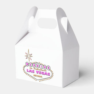 WEDDING IN LAS VEGAS GABLE FAVOR BOX. Pink Logo. Favor Boxes