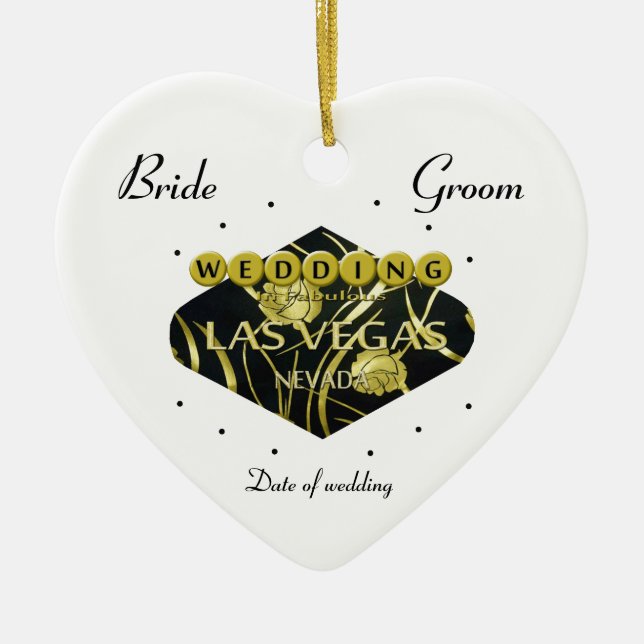 Wedding in Las Vegas Personalized Ceramic Ornament (Front)