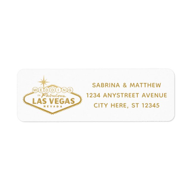 Wedding in Las Vegas Return Address Label (Front)