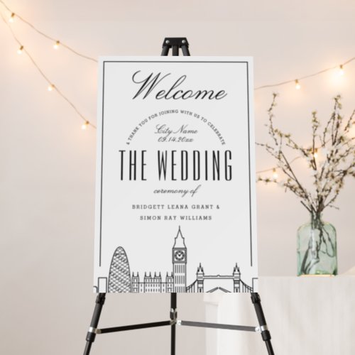 Wedding in London  Welcome Sign