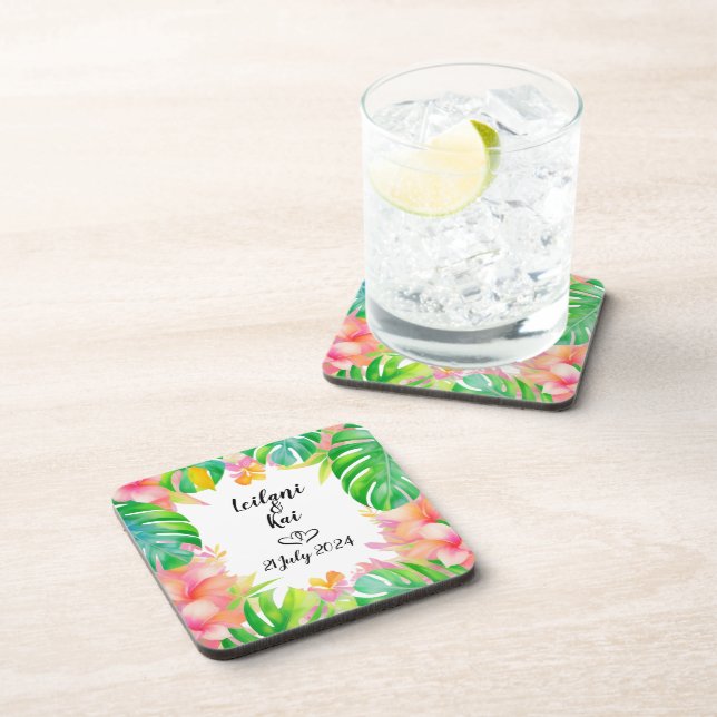 Wedding in Paradise Beverage Coaster (Right Side)