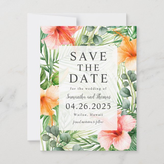 Wedding in Paradise Save the Date (Front)