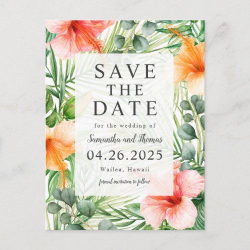 Wedding in Paradise Save the Date Announcement Postcard