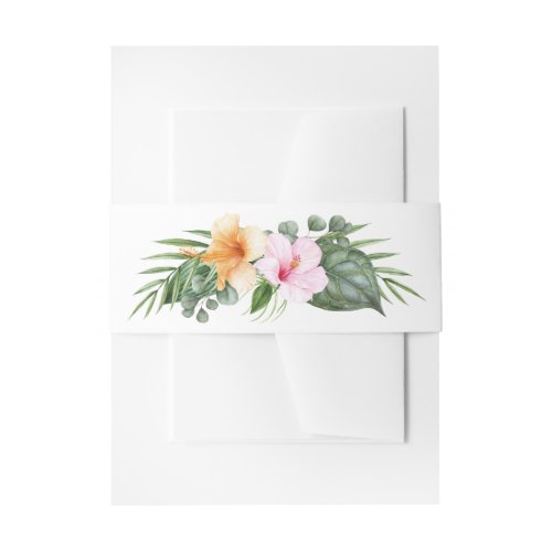 Wedding in Paradise Tropical Botanical Foliage Invitation Belly Band