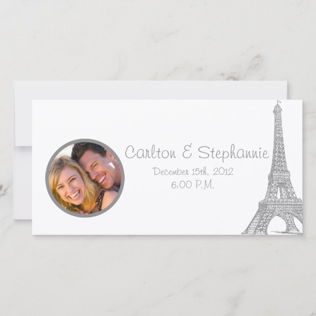 Wedding in Paris Photo Announcement (Front)