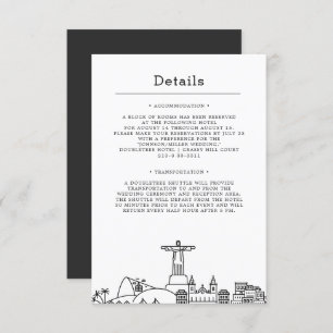 Wedding in Rio De Janeiro Guest Details Invitation