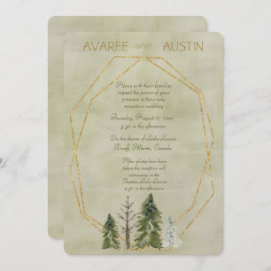 Wedding In the Pines Green and Gold