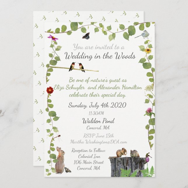 Wedding in the Woods: Invitation (Front/Back)