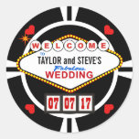 Wedding In Vegas Casino Favor Poker Chip Classic Round Sticker at Zazzle