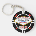 Wedding In Vegas Casino Favor Poker Chip Keychain at Zazzle