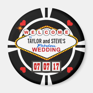 Wedding in Vegas Casino Favor Poker Chip Magnet