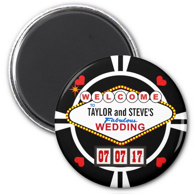 Casino Chip Fridge Mangnet Personalised Poker Wedding Favour