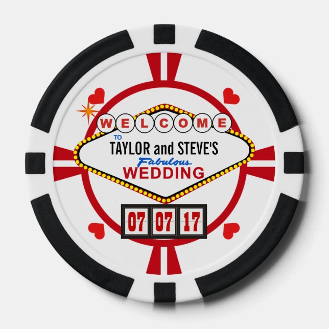 Wedding in Vegas Casino Favor Poker Chips (Front)