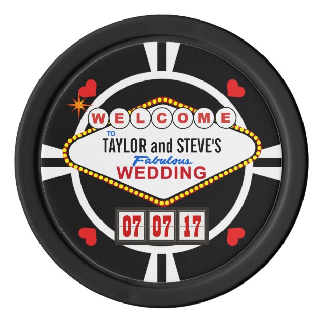Personalised Wedding Poker Chips Casino Party Favours 10 x Las Vegas Tokens Gift 