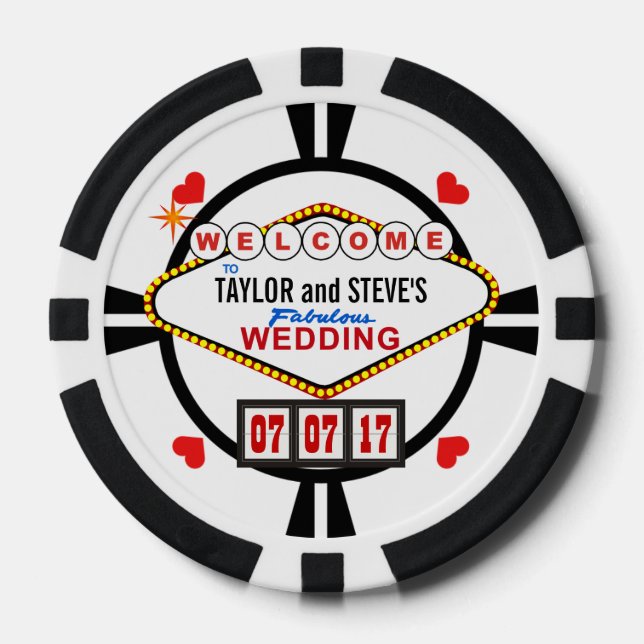 Wedding in Vegas Casino Favor Poker Chips (Front)