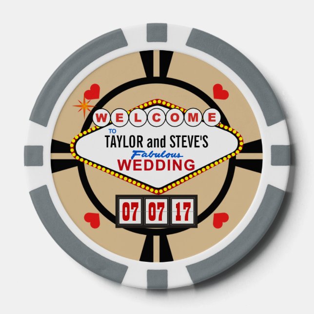 Wedding in Vegas Casino Favor Poker Chips (Front)