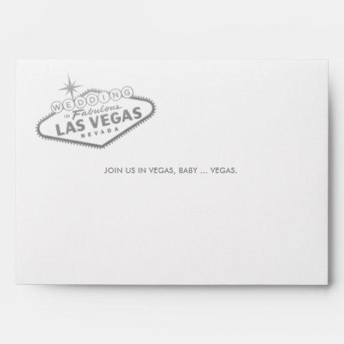 Wedding in Vegas Sign Silver Invitation Mailing Envelope
