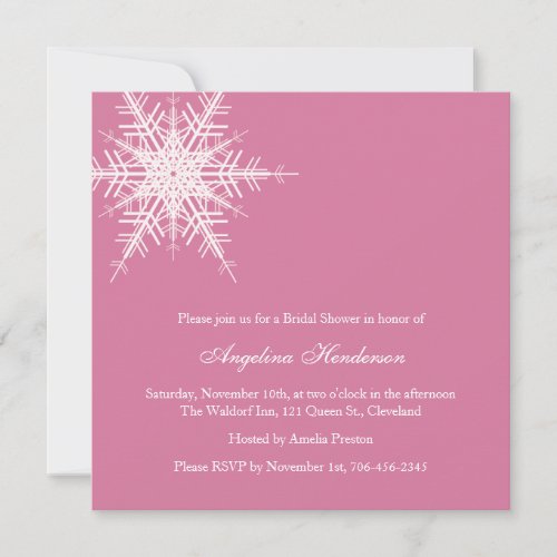 Wedding in Winter Bridal Shower Invitation