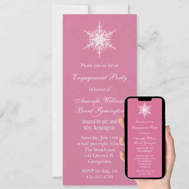 Wedding in Winter Engagement Party Invitation Zazzle