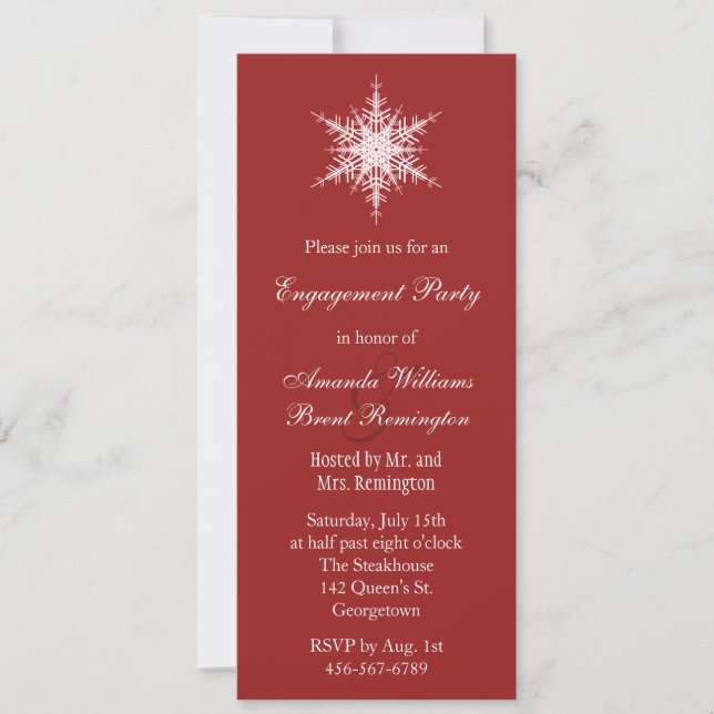 Wedding in Winter Engagement Party Invitation (Front)