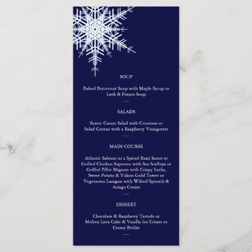 Wedding in Winter Menu blue