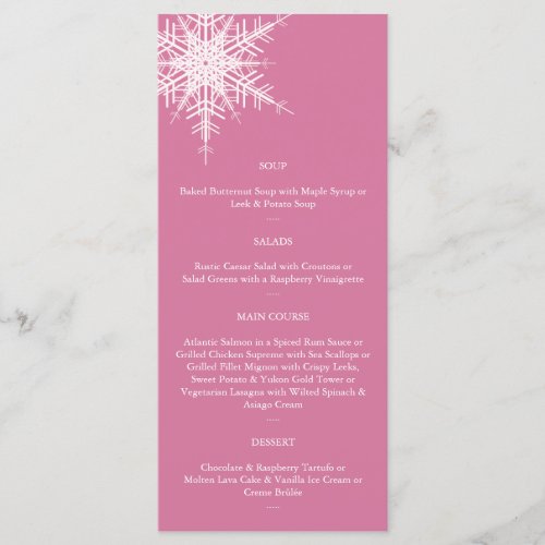 Wedding in Winter Menu pink