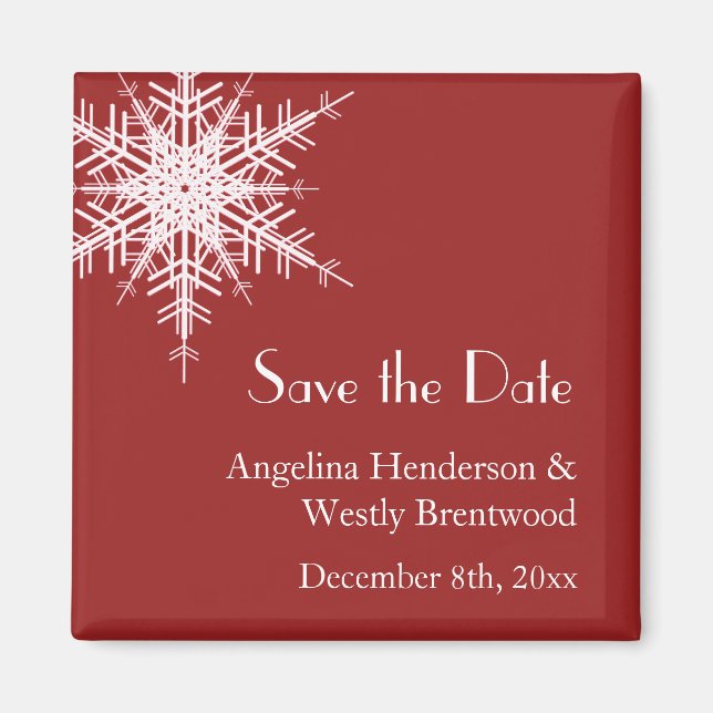 Wedding in Winter Save the Date Magnet (Front)