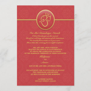 Wedding Indian Style Flat Invitation