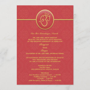 Wedding Indian Style Flat Invitation