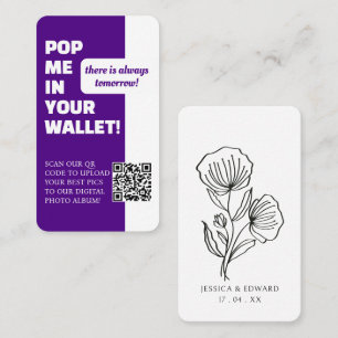 Wedding Indigo Scan Qr Code Photo Album Modern Business Card