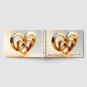 Wedding Infinity and Gold Heart Symbol Guest Book