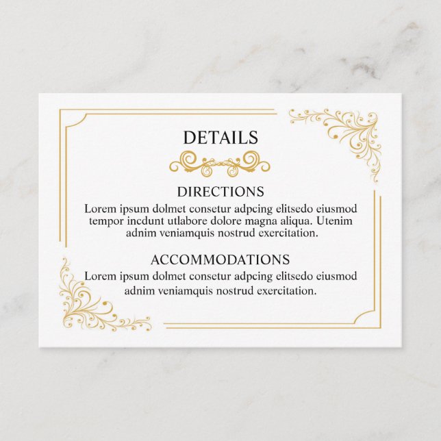 Wedding Info card (Front)