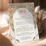 Wedding INFO Vintage Art Nouveau William Morris Invitation<br><div class="desc">Art Nouveau Vintage wedding INFO card by William Morris in a floral, romantic, and whimsical design. Victorian flourishes complement classic art deco fonts. Please enter your custom information, and you're done. If you wish to change the design further, click the blue "Customize It" button. Thank you so much for considering...</div>