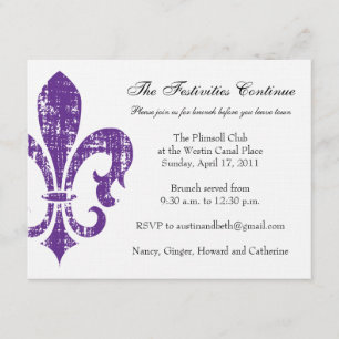 Wedding Information Card   New Orleans   Purple