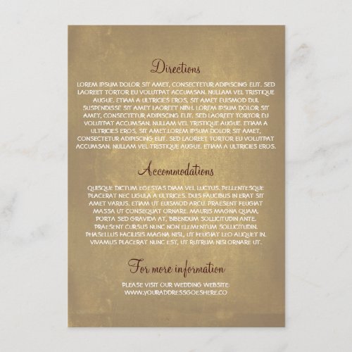 Wedding information cards with oak tree personalized announcement