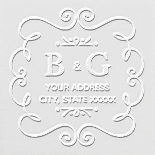 wedding initials bride and groom embosser