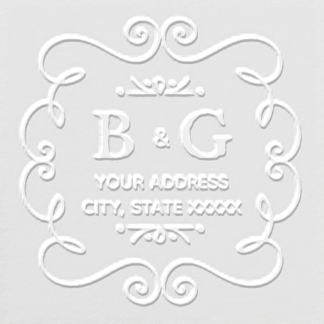 wedding initials bride and groom embosser (Design)