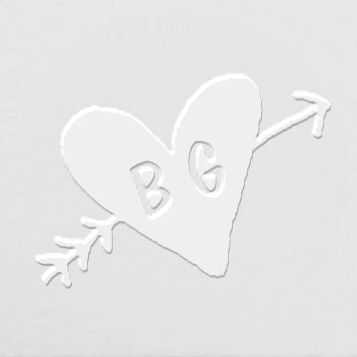 wedding initials bride and groom heart embosser Zazzle