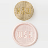 Wedding Initials Geometric Design Wax Seal Stamp (Stamped)