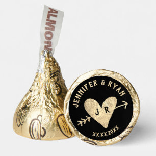 wedding initials golden heart hershey®'s kisses®