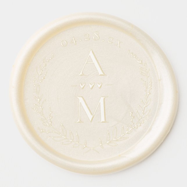 Wedding Initials  Wax Seal Sticker (Front)