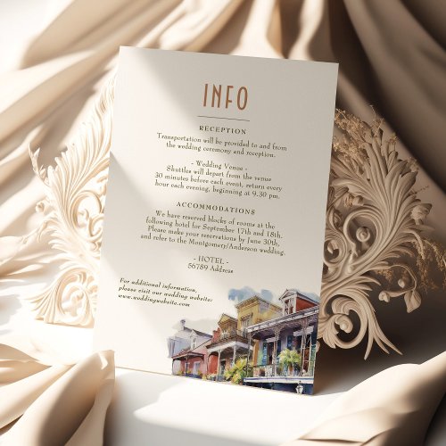 Wedding Insert INFO and Details New Orleans Invita Invitation