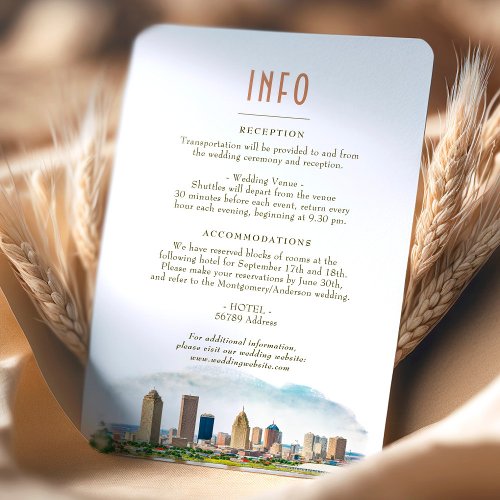 Wedding Insert INFO and Details New Orleans Invitation