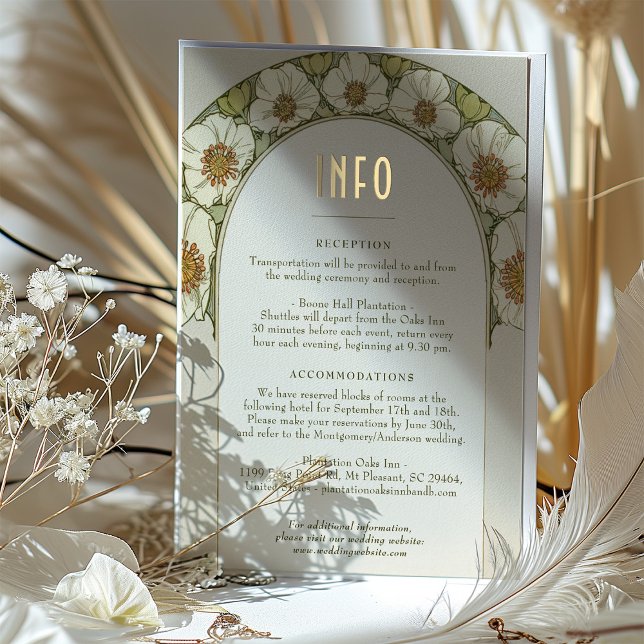 Wedding Insert INFO Card Vintage Art Nouveau Mucha (Creator Uploaded)