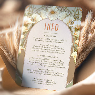 Wedding Insert INFO Vintage Art Nouveau by Mucha Invitation