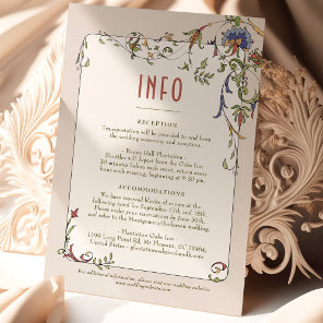 Wedding Insert INFO Vintage Victorian Belle Epoche Invitation