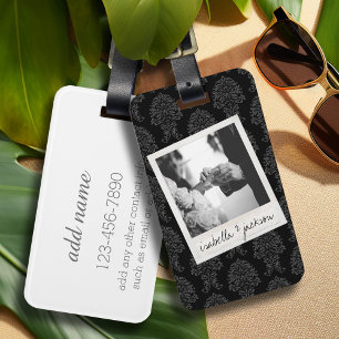 Wedding Instagram Photo Retro frame Custom Text Luggage Tag