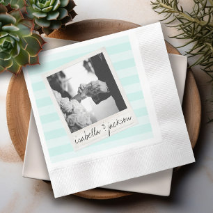 Wedding Instagram Photo Retro frame Custom Text Paper Napkins