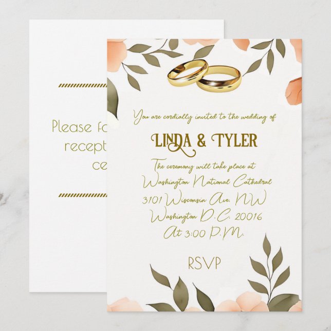 " WEDDING INVITATION " (Front/Back)